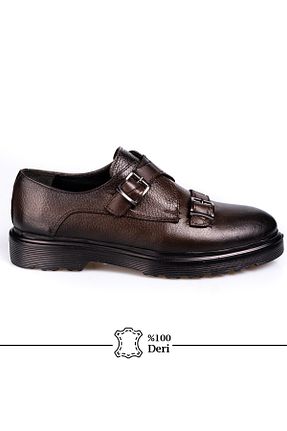 کفش کلاسیک قهوه ای مردانه چرم خالص depderi - کد 899843637