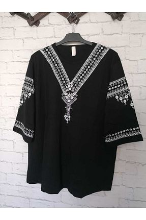 بلوز سایز بزرگ مشکی زنانه مام فیت anne moda ankara - کد 815748447