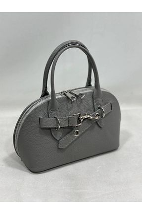 کیف دوشی طوسی زنانه چرم خالص My Easy Shop - کد 899858167