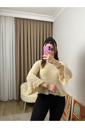بلوز بژ زنانه ساده MahraWear - کد 899864618