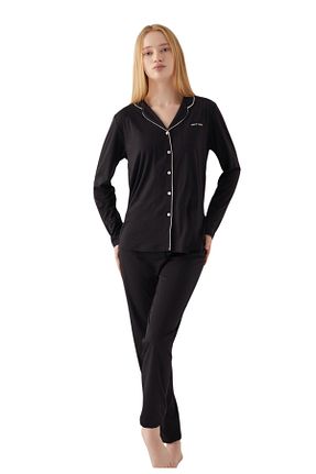 ست لباس راحتی مشکی زنانه ساده Pierre Cardin - کد 899872789