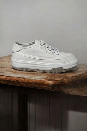 کفش اسنیکر سفید زنانه بند دار LANDSHOES - کد 899866925