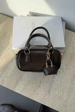 کیف دوشی قهوه ای زنانه چرم مصنوعی vagues - کد 899877741