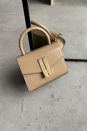 کیف دوشی بژ زنانه چرم مصنوعی NBİBAGS - کد 899881766