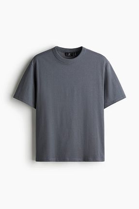 تیشرت طوسی مردانه اورسایز H&M - کد 899904264