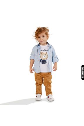 ست بالاتنه و پائین تنه آبی بچه گانه بافتنی XO Kids - کد 658871848