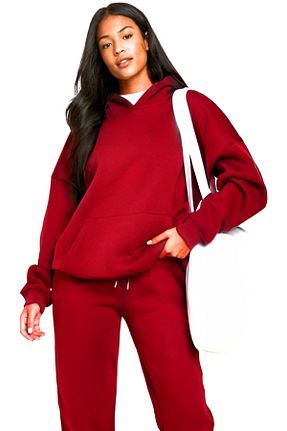 سوئیشرت قرمز زنانه ساده CMZ COLLECTİON - کد 899915041