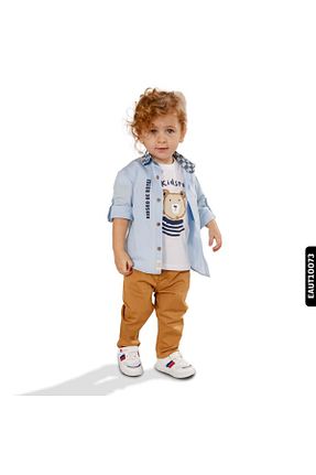 ست بالاتنه و پائین تنه آبی بچه گانه بافتنی XO Kids - کد 658871848