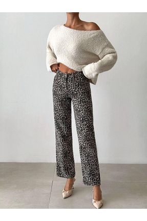 شلوار جین قهوه ای زنانه پاچه ساده MODA - کد 899925784