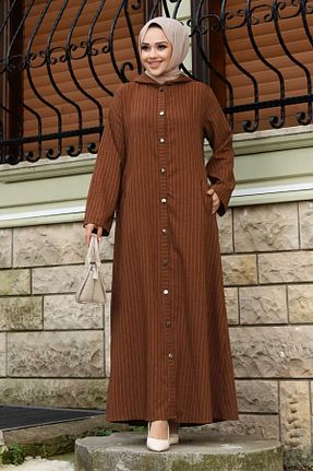 کلاه و ابایا قهوه ای زنانه پنبه پلی استر Tesettür Dünyası - کد 793600902