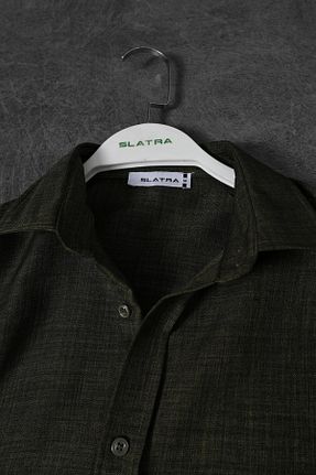 پیراهن خاکی مردانه اورسایز Slatra - کد 826035619