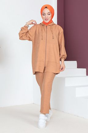 ست بالاتنه و پائین تنه حجاب بژ زنانه گشاد Tesettür Dünyası - کد 743556766