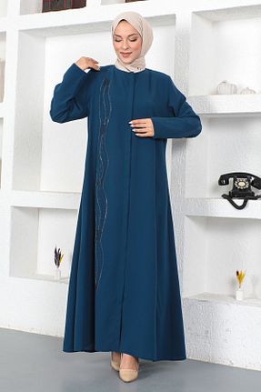 کلاه و ابایا سرمه ای زنانه پنبه پلی استر Tesettür Dünyası - کد 697355430