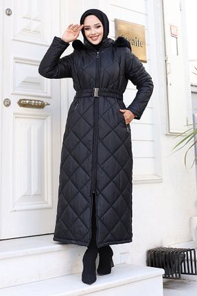 کاپشن مشکی زنانه رگولار Tesettür Dünyası - کد 842175411