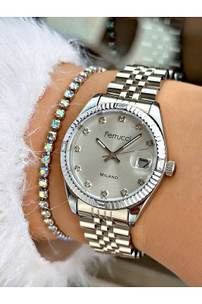 ساعت مچی طوسی زنانه 31-34 میلی متر Ferrucci - کد 900064901