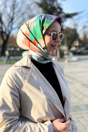 روسری رنگی پلی استر Aker - کد 899974186