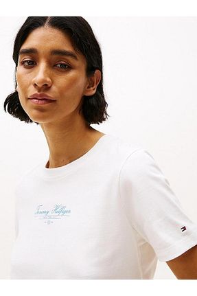 تیشرت طلائی زنانه رگولار Tommy Hilfiger - کد 899967890