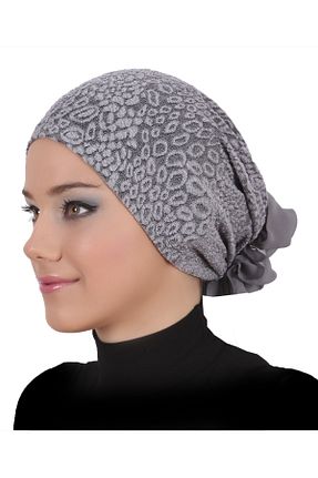 کلاه شنای حجاب طوسی زنانه fidan bone - کد 42552017