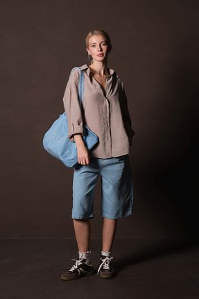پیراهن قهوه ای زنانه اورسایز Maule - کد 897571429