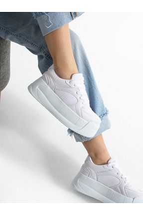 کفش اسنیکر سفید زنانه بند دار Alemdar Shoes - کد 900045330