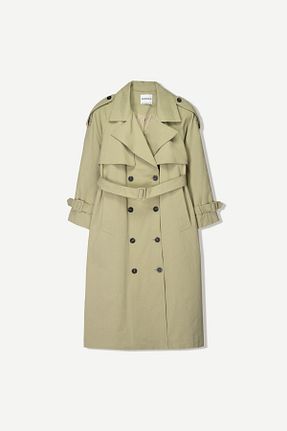 ترنچکت خاکی زنانه پنبه ای Bershka - کد 900084221