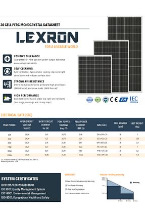 پنل خورشیدی Lexron - کد 901008549