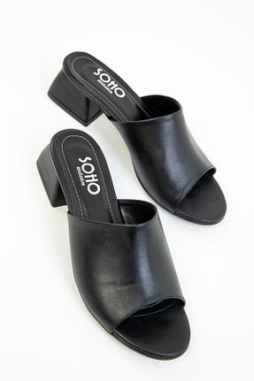 کفش پاشنه بلند کلاسیک مشکی زنانه چرم مصنوعی SOHO - کد 898100608