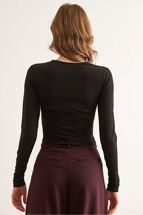 بلوز مشکی زنانه ساده Olalook - کد 899090437