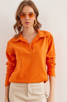بلوز نارنجی زنانه ساده Olalook - کد 899089415