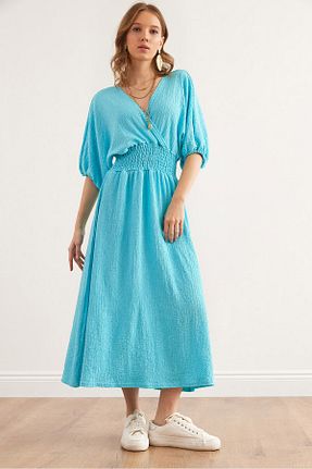 لباس آبی زنانه بافتنی Olalook - کد 899089424