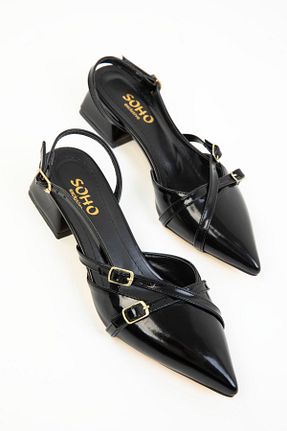 کفش پاشنه بلند کلاسیک مشکی زنانه چرم مصنوعی SOHO - کد 814909483