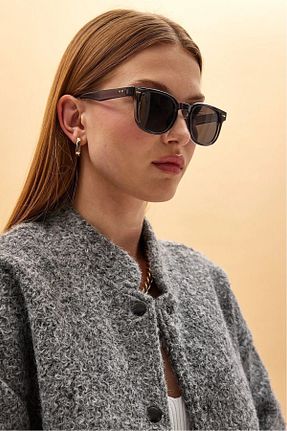 عینک آفتابی طوسی زنانه 50 Nilu Moda - کد 898376670