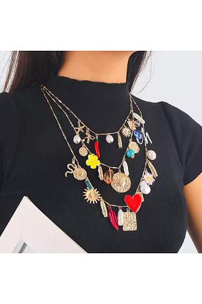 گردنبند استیل ( فولاد ) رنگی زنانه استیل (فولاد) YENGEÇ - کد 898378263