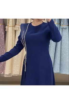 لباس مجلسی حجاب سرمه ای زنانه یقه دوچرخه çınar özkan - کد 835441828