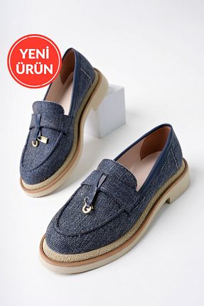 کفش لوفر سرمه ای زنانه پارچه ای Marshetta Shoes - کد 898359687