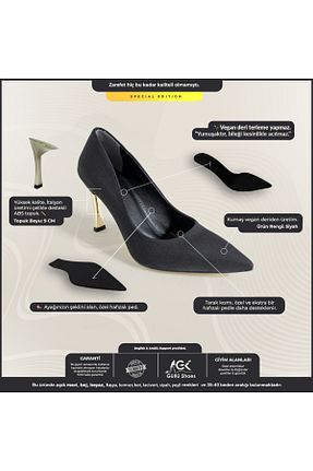 کفش استایلیتو مشکی پاشنه ضخیم Güllü Shoes - کد 520155045