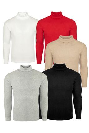 پلیور سفید مردانه ساده Butik - کد 865814635