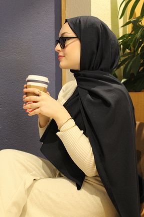 شال سرمه ای زنانه پنبه ای Diella - کد 898390286