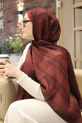 شال زرشکی زنانه پنبه ای Diella - کد 898386505