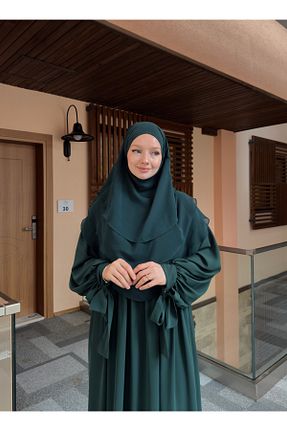 ست بالاتنه و پائین تنه حجاب سبز زنانه Balon Sufle - کد 898394712