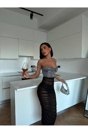 لباس مشکی زنانه بافتنی Miss Beyoğlu - کد 898396448