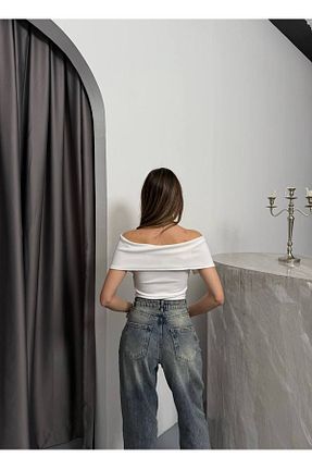 بلوز سفید زنانه ساده Miss Beyoğlu - کد 898923871