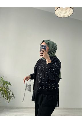تونیک حجاب مشکی زنانه پنبه ای Butik - کد 898925027
