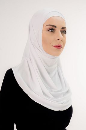 شال سفید زنانه پلی استر Şalcenneti.com - کد 898408192
