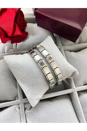 دستبند استیل (فولاد) طوسی زنانه استیل (فولاد) HEYjewelry - کد 898419668