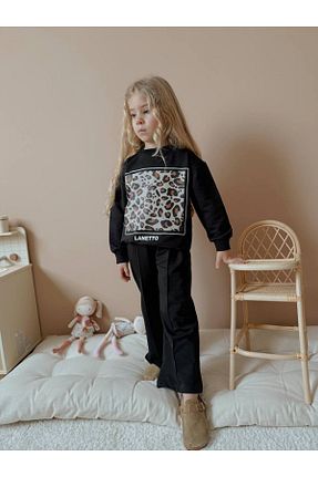 ست بالاتنه و پائین تنه مشکی بچه گانه بافتنی Nil Kids - کد 898930449