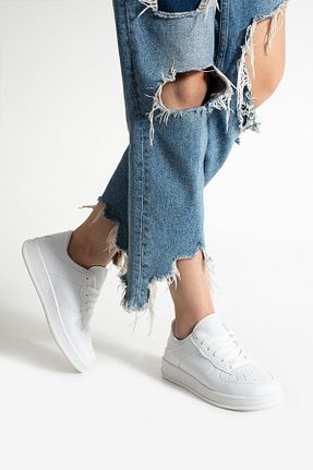 کفش اسنیکر سفید زنانه بند دار trendypit - کد 898420373