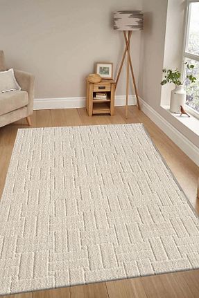 فرش بژ زیره ضد لغزش Raschel Carpet - کد 897737271