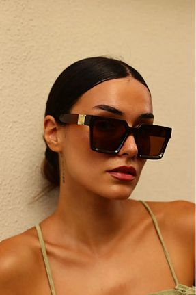 عینک آفتابی قهوه ای زنانه 50 LUPİX - کد 898423772