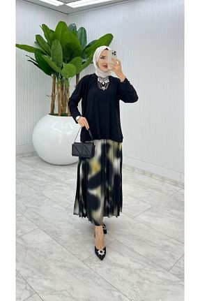 ست بالاتنه و پائین تنه مشکی زنانه بافتنی FIRSTESLEM - کد 898475444